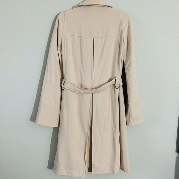 French Connection Wool Nude Trench Coat Sz 10 MBQ - Picture 5 of 5